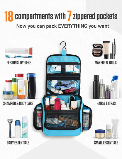 VENTURE 4TH Hanging Travel Toiletry Bag | TSA Compliant | 18 Colors & Designs - Niksstuff