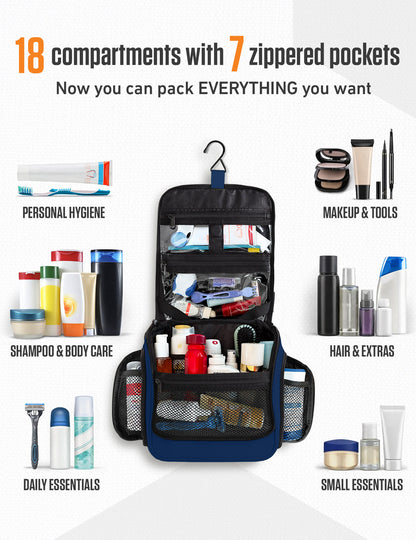 VENTURE 4TH Hanging Travel Toiletry Bag | TSA Compliant | 18 Colors & Designs - Niksstuff