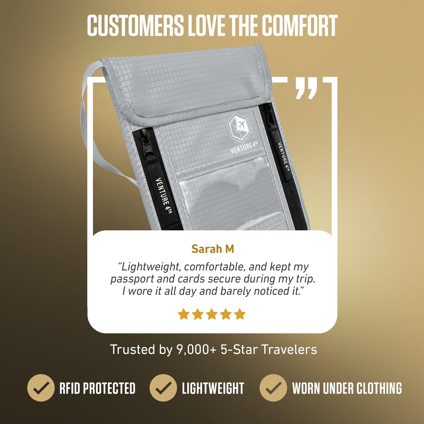 VENTURE 4TH RFID Blocking Neck Pouch | Travel Wallet | 8 Colors - Niksstuff