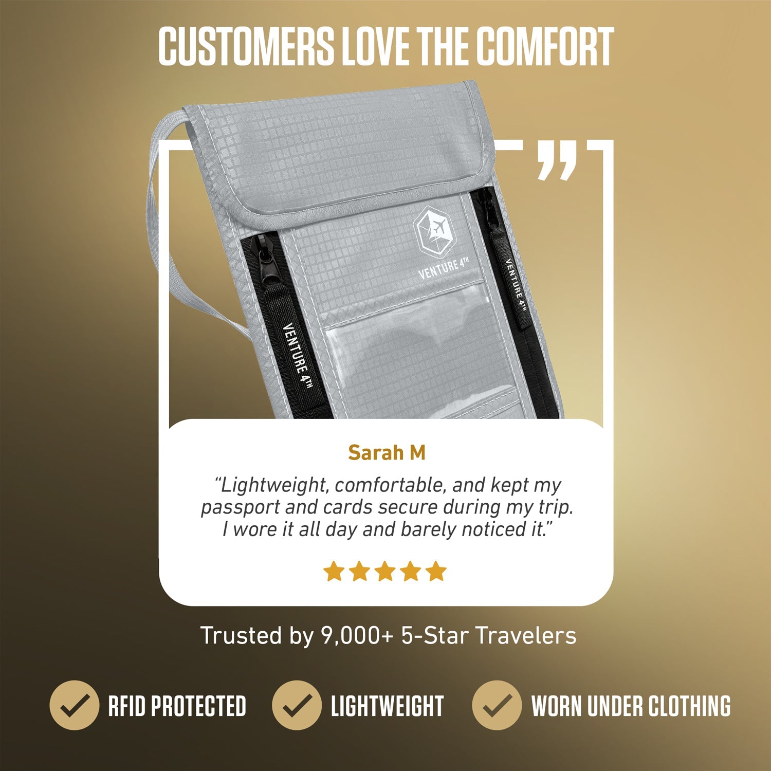 VENTURE 4TH RFID Blocking Neck Pouch | Travel Wallet | 8 Colors - Niksstuff