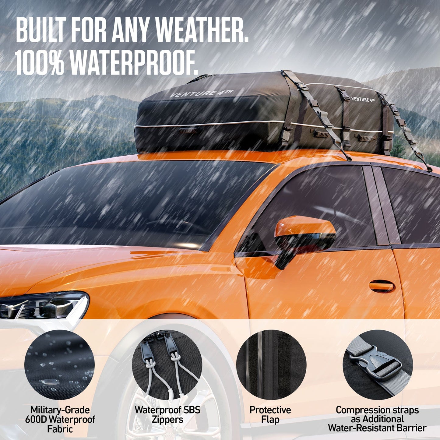 VENTURE 4TH Rooftop Cargo Carrier Bag — 21 Cu Ft Waterproof - Niksstuff
