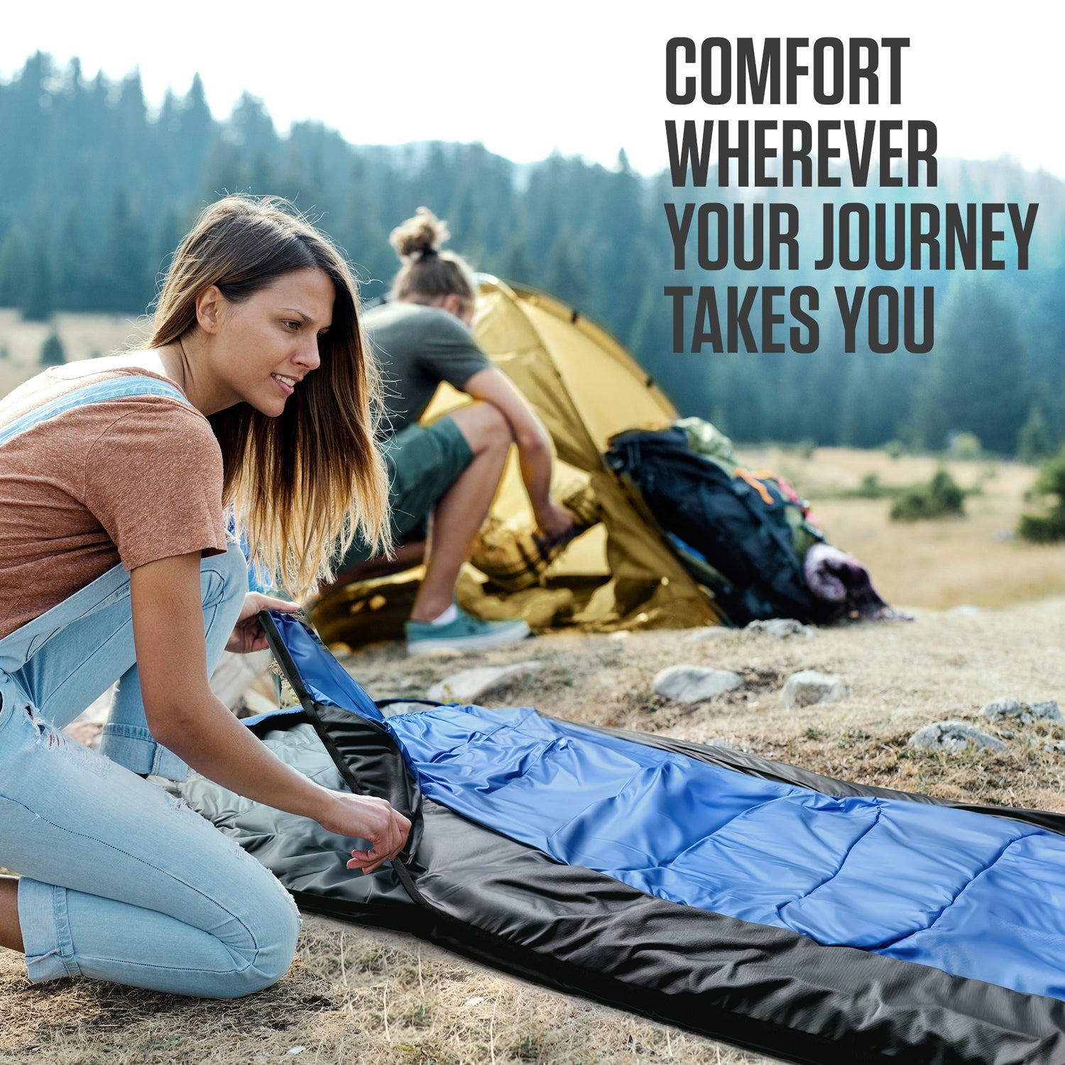 VENTURE 4TH XXL Sleeping Bag for Big & Tall Campers | 30–70°F | 90" x 39" | 5 Colors - Niksstuff