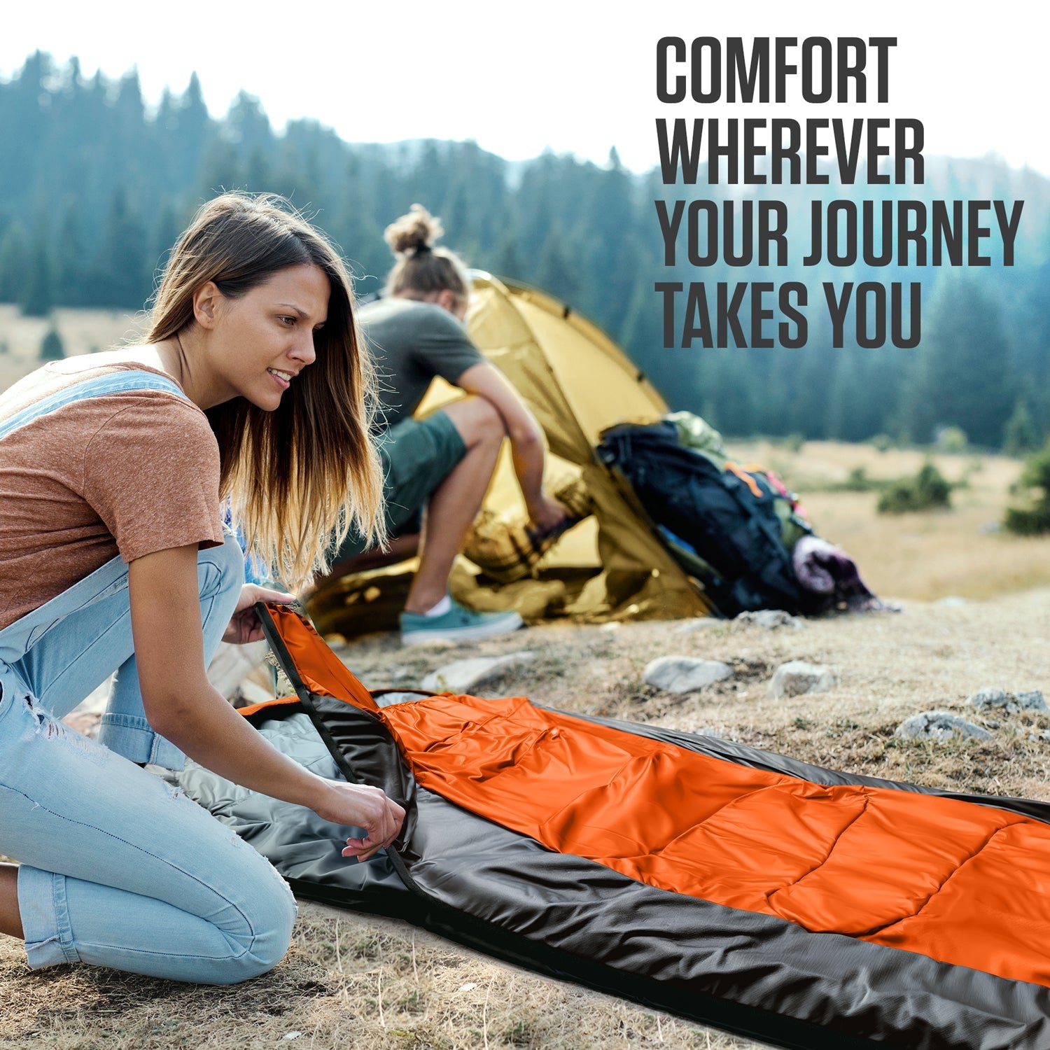 VENTURE 4TH XXL Sleeping Bag for Big & Tall Campers | 30–70°F | 90" x 39" | 5 Colors - Niksstuff