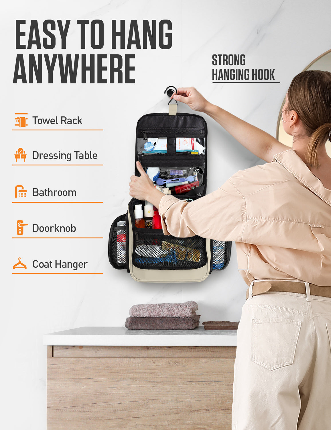VENTURE 4TH Hanging Travel Toiletry Bag | TSA Compliant | 18 Colors & Designs - Niksstuff