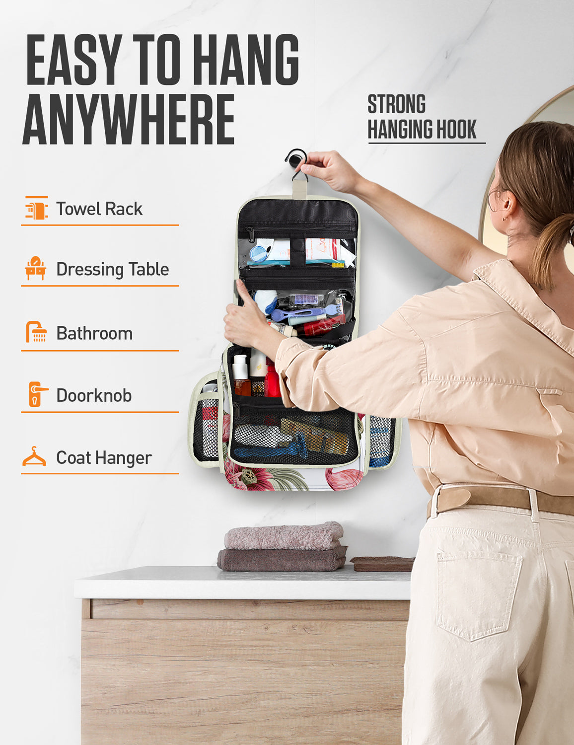 VENTURE 4TH Hanging Travel Toiletry Bag | TSA Compliant | 18 Colors & Designs - Niksstuff