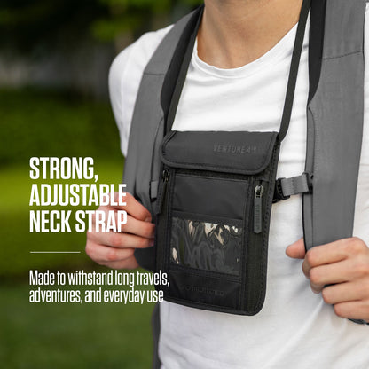 VENTURE 4TH Travel Neck Pouch | RFID Blocking | 210D Ripstop Nylon | 8 Colors - Niksstuff