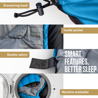 VENTURE 4TH Summer Sleeping Bag | 40–70°F | 29.5"x86.6" | Lightweight 2.7 lbs | 6 Colors - Niksstuff