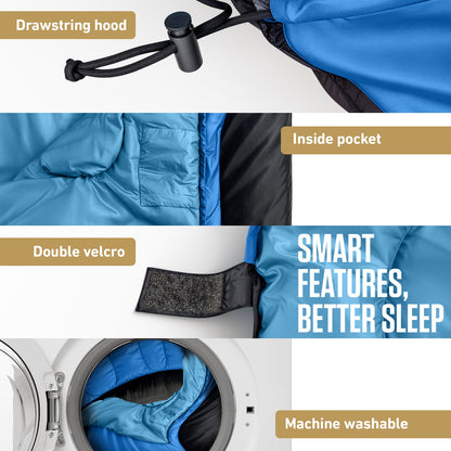 VENTURE 4TH Summer Sleeping Bag | 40–70°F | 29.5"x86.6" | Lightweight 2.7 lbs | 6 Colors - Niksstuff