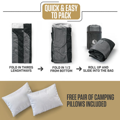 VENTURE 4TH Double Sleeping Bag for Two | 3-Season | 30°F–70°F - Niksstuff