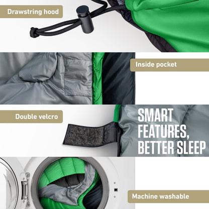 VENTURE 4TH Summer Sleeping Bag | 40–70°F | 29.5"x86.6" | Lightweight 2.7 lbs | 6 Colors - Niksstuff