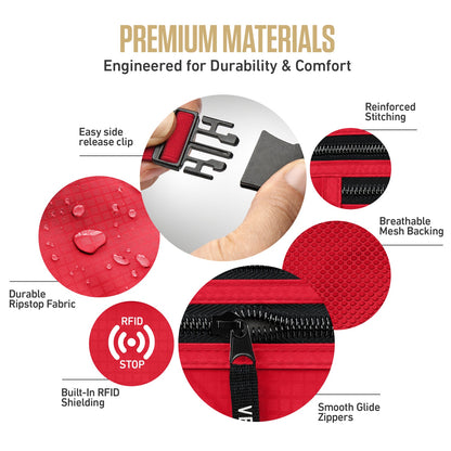 VENTURE 4TH RFID Safe Money Belt | Fits Up to 56" Waist | 12 Colors - Niksstuff