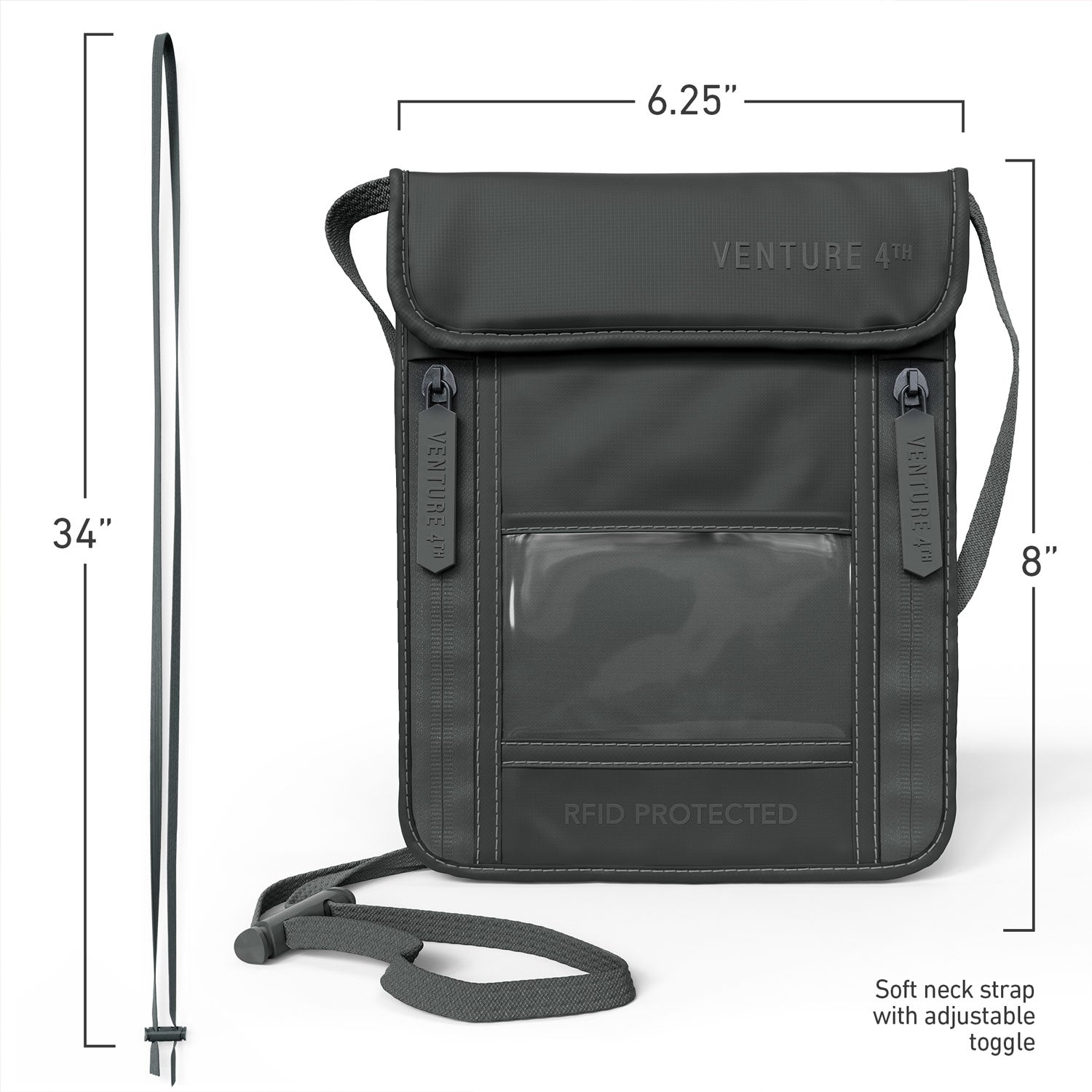 VENTURE 4TH Travel Neck Pouch | RFID Blocking | 210D Ripstop Nylon | 8 Colors - Niksstuff