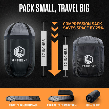 VENTURE 4TH Summer Sleeping Bag | 40–70°F | 29.5"x86.6" | Lightweight 2.7 lbs | 6 Colors - Niksstuff
