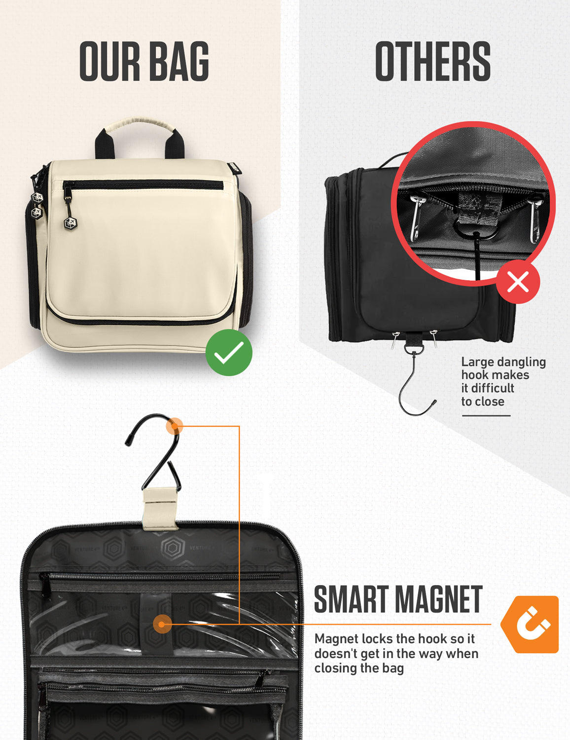 VENTURE 4TH Hanging Travel Toiletry Bag | TSA Compliant | 18 Colors & Designs - Niksstuff