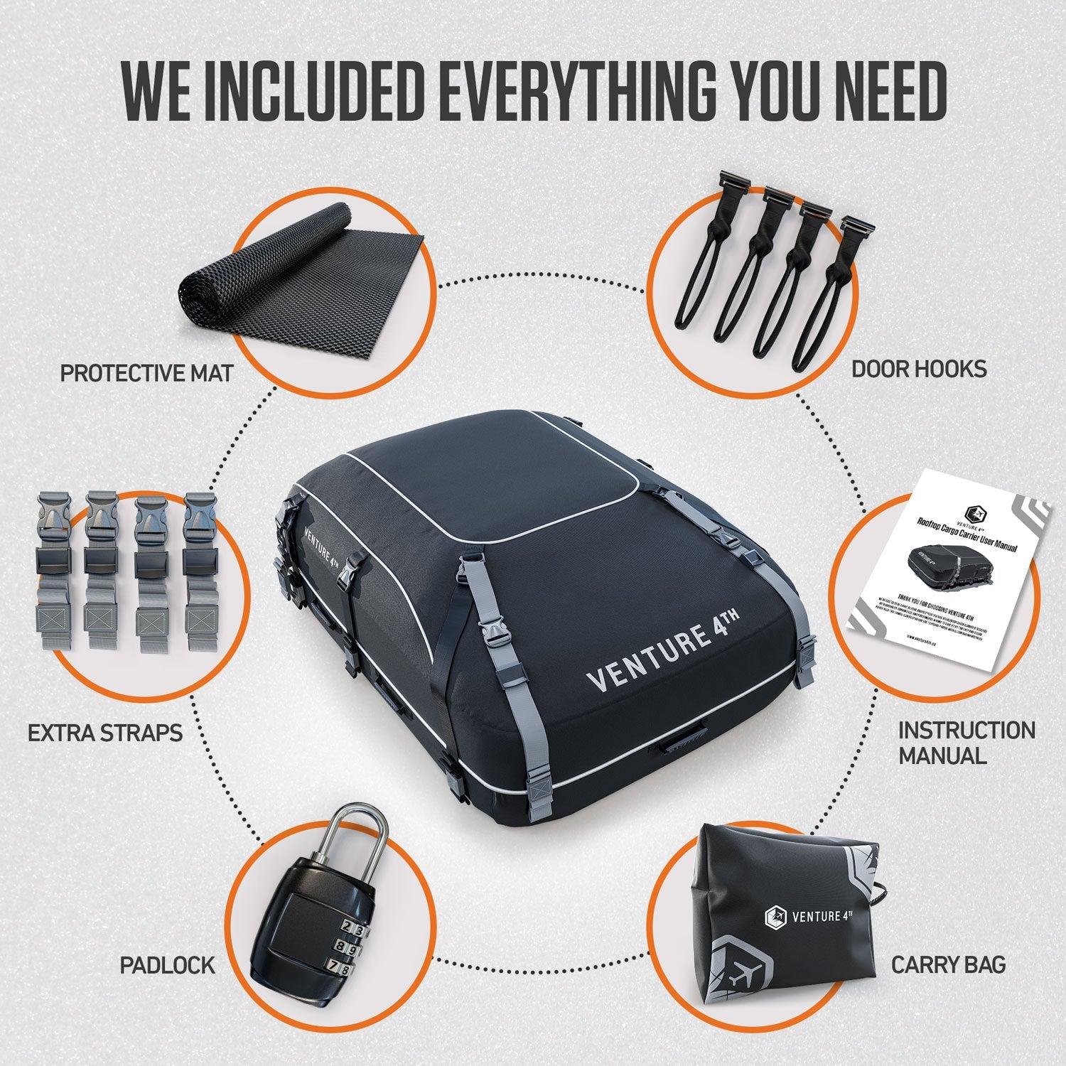 VENTURE 4TH Rooftop Cargo Carrier Bag — 21 Cu Ft Waterproof - Niksstuff