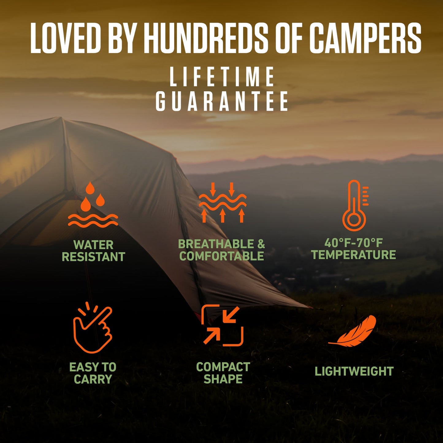 VENTURE 4TH XXL Sleeping Bag for Big & Tall Campers | 30–70°F | 90" x 39" | 5 Colors - Niksstuff