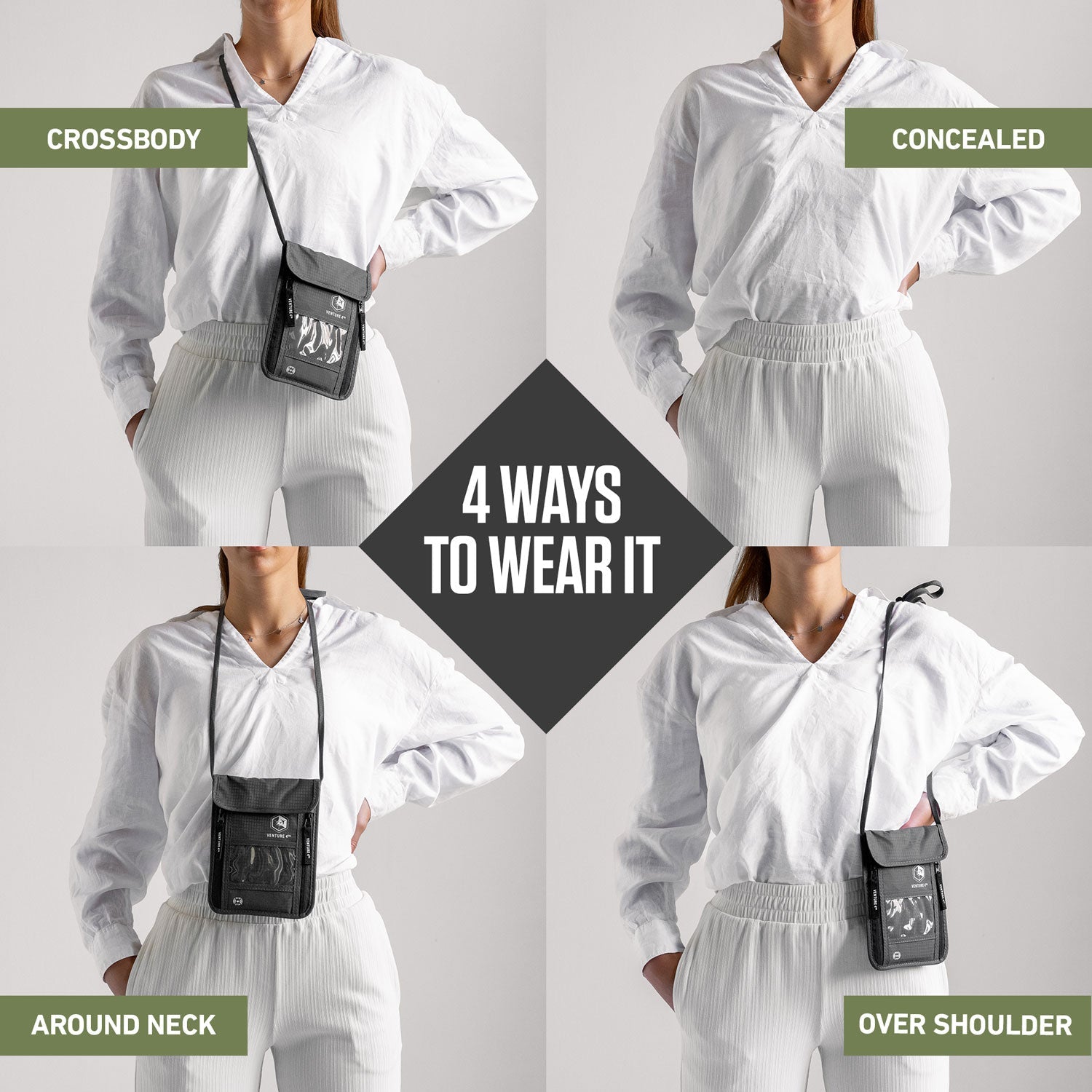 VENTURE 4TH RFID Blocking Neck Pouch | Travel Wallet | 8 Colors - Niksstuff