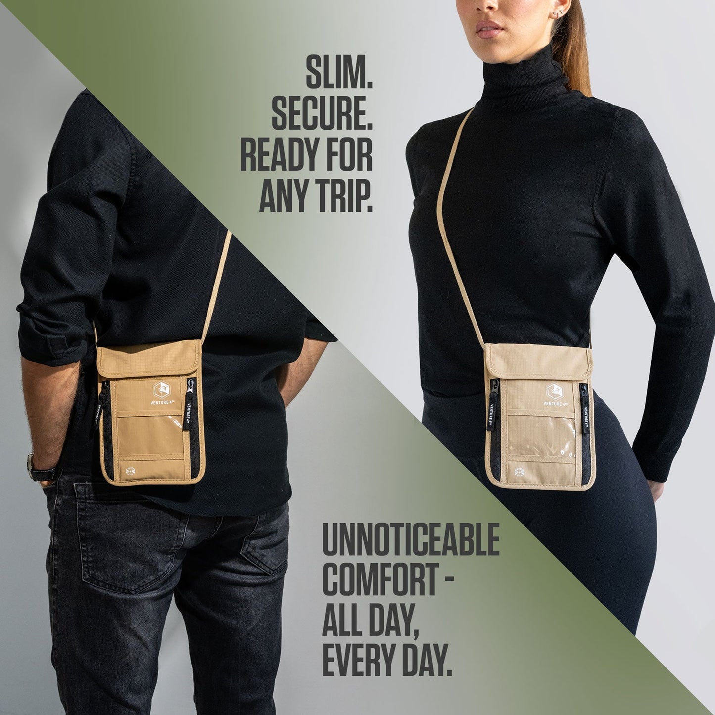 VENTURE 4TH RFID Blocking Neck Pouch | Travel Wallet | 8 Colors - Niksstuff