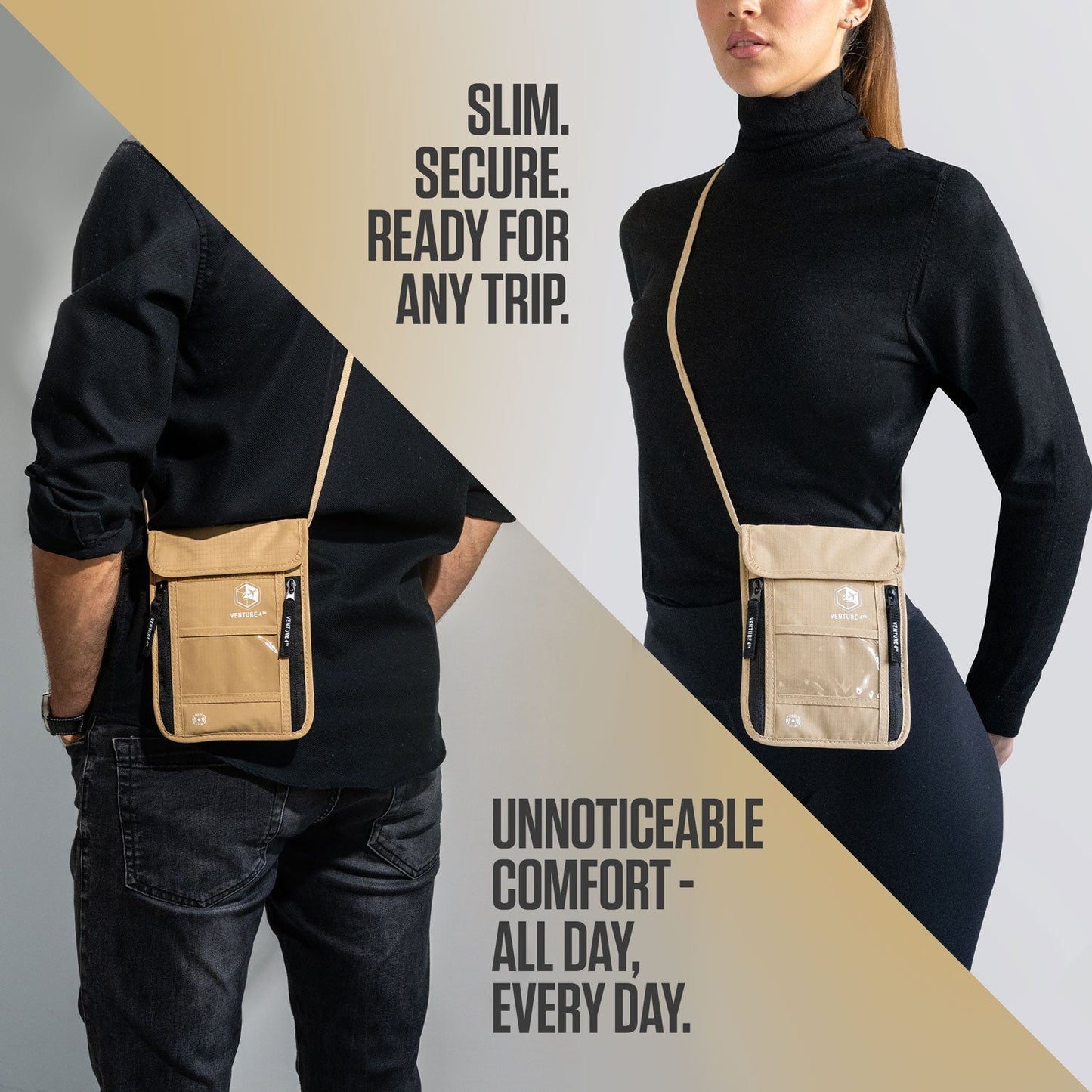 VENTURE 4TH RFID Blocking Neck Pouch | Travel Wallet | 8 Colors - Niksstuff
