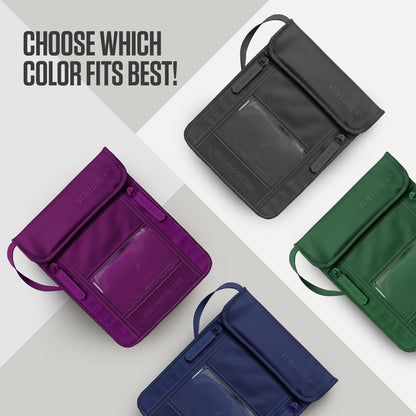 VENTURE 4TH Travel Neck Pouch | RFID Blocking | 210D Ripstop Nylon | 8 Colors - Niksstuff