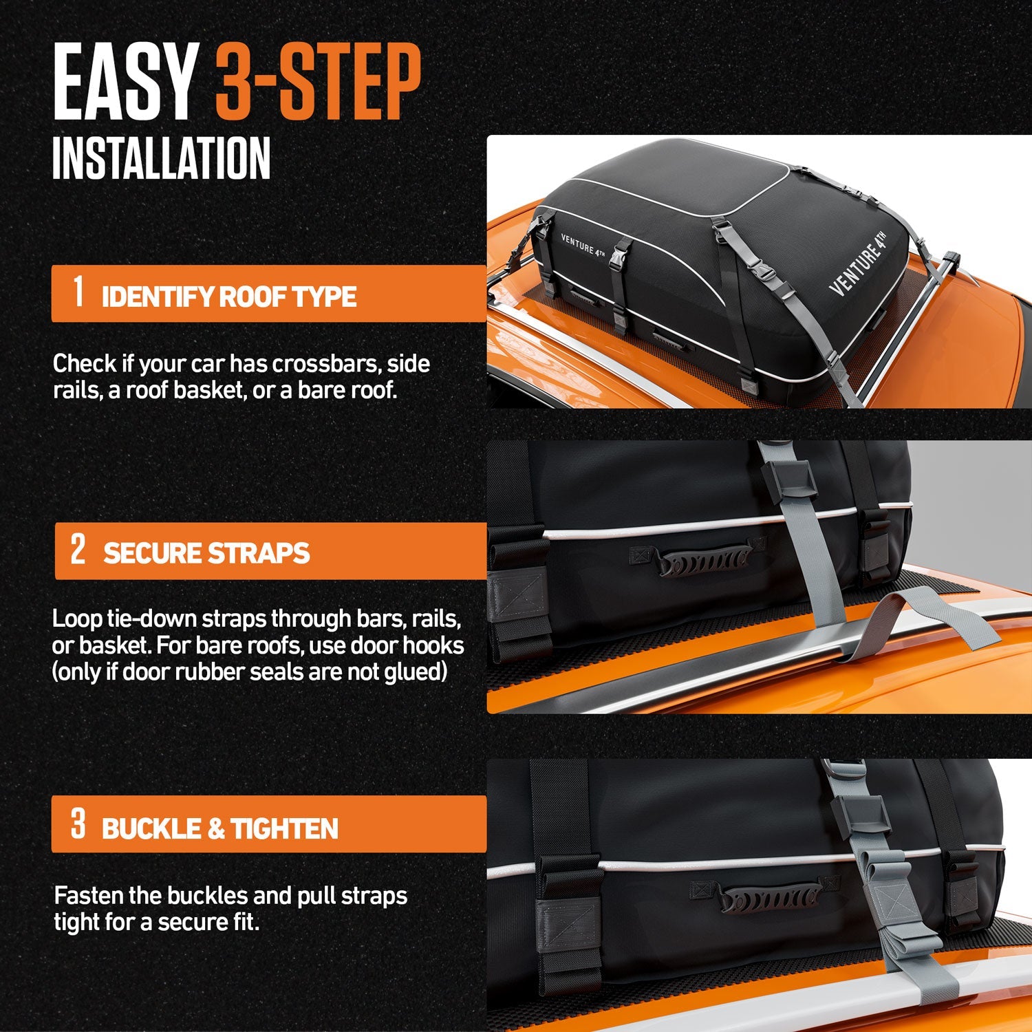 VENTURE 4TH Rooftop Cargo Carrier Bag — 21 Cu Ft Waterproof - Niksstuff