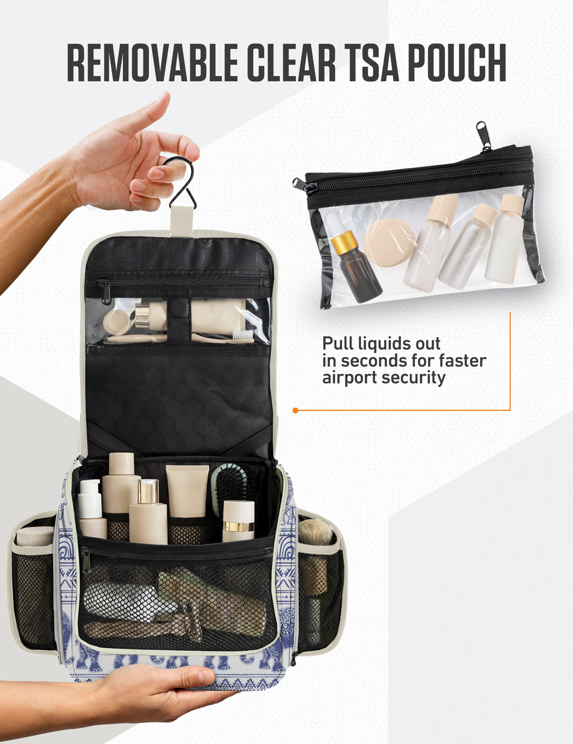 VENTURE 4TH Hanging Travel Toiletry Bag | TSA Compliant | 18 Colors & Designs - Niksstuff