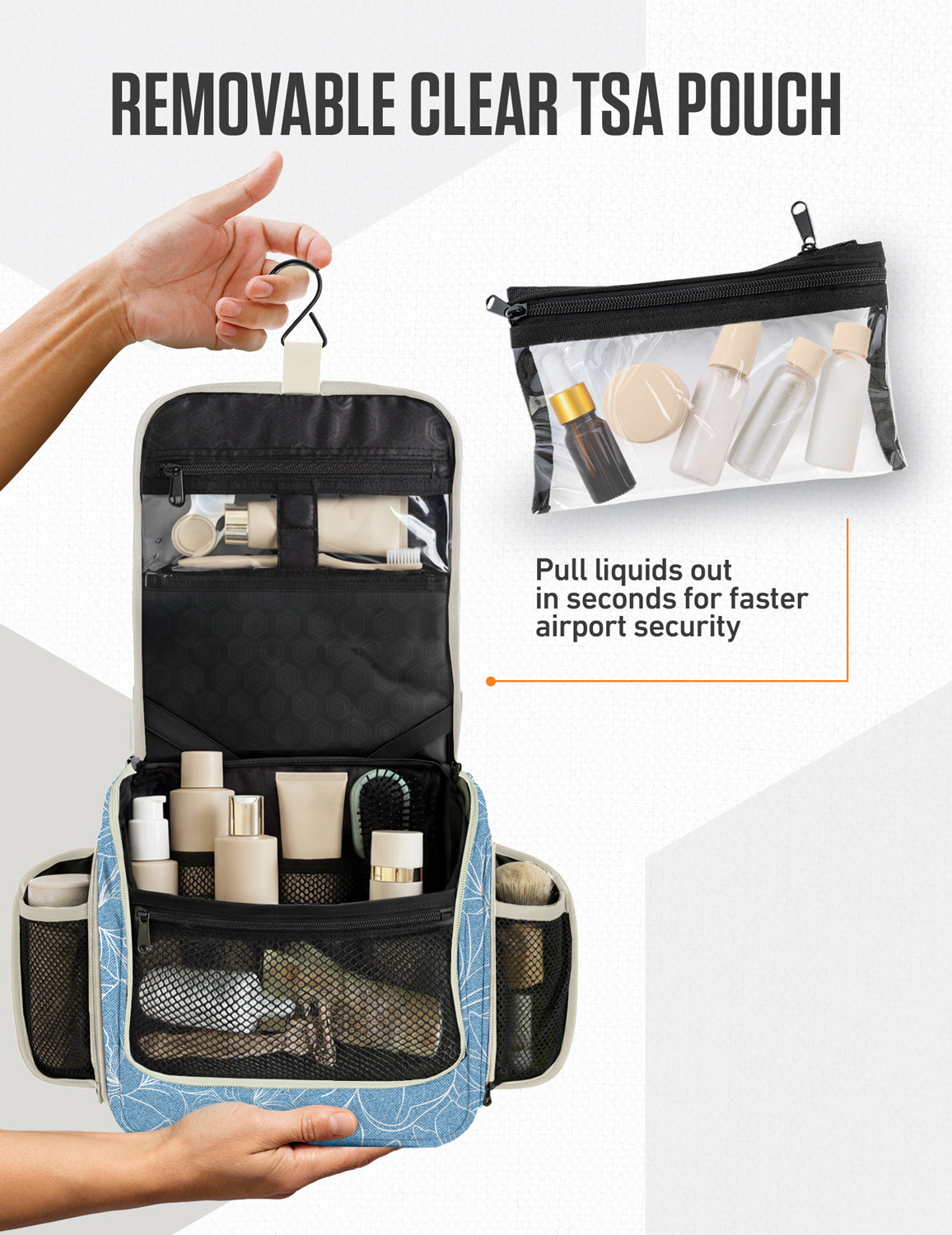 VENTURE 4TH Hanging Travel Toiletry Bag | TSA Compliant | 18 Colors & Designs - Niksstuff