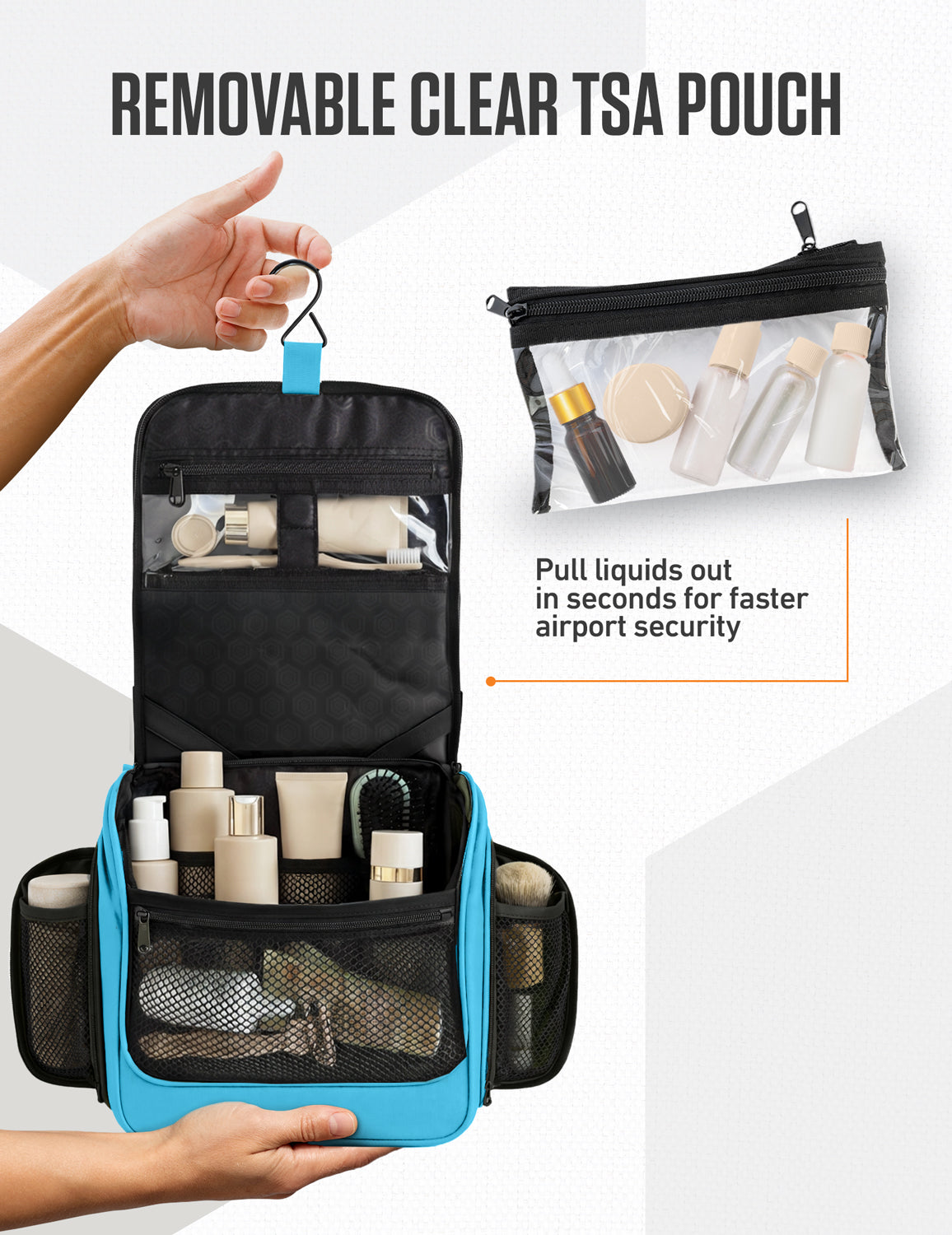 VENTURE 4TH Hanging Travel Toiletry Bag | TSA Compliant | 18 Colors & Designs - Niksstuff