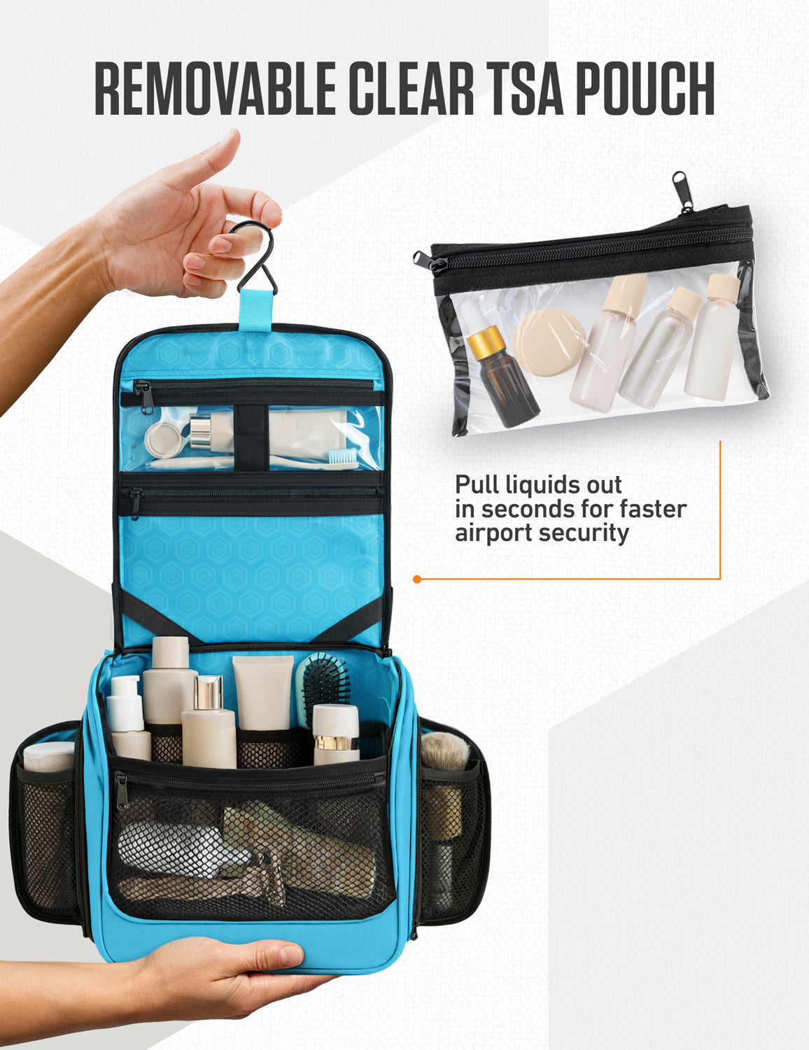 VENTURE 4TH Hanging Travel Toiletry Bag | TSA Compliant | 18 Colors & Designs - Niksstuff