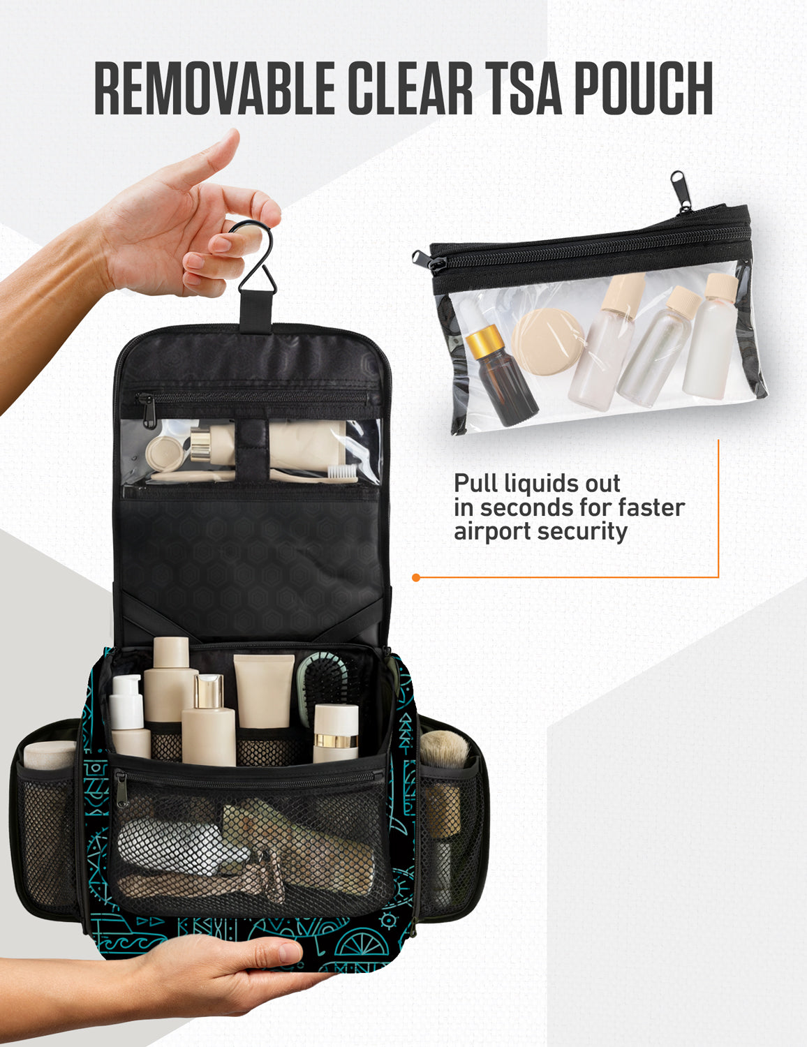 VENTURE 4TH Hanging Travel Toiletry Bag | TSA Compliant | 18 Colors & Designs - Niksstuff