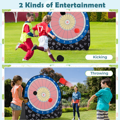 Large Dart Board for Kids with 4 Kick Balls | Portable Outdoor Game - Niksstuff