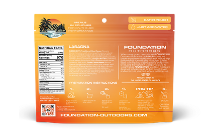 Foundation Outdoors Beef and Pork Freeze Dried Lasagna Meal