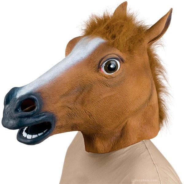 Realistic Latex Horse Mask with Hair