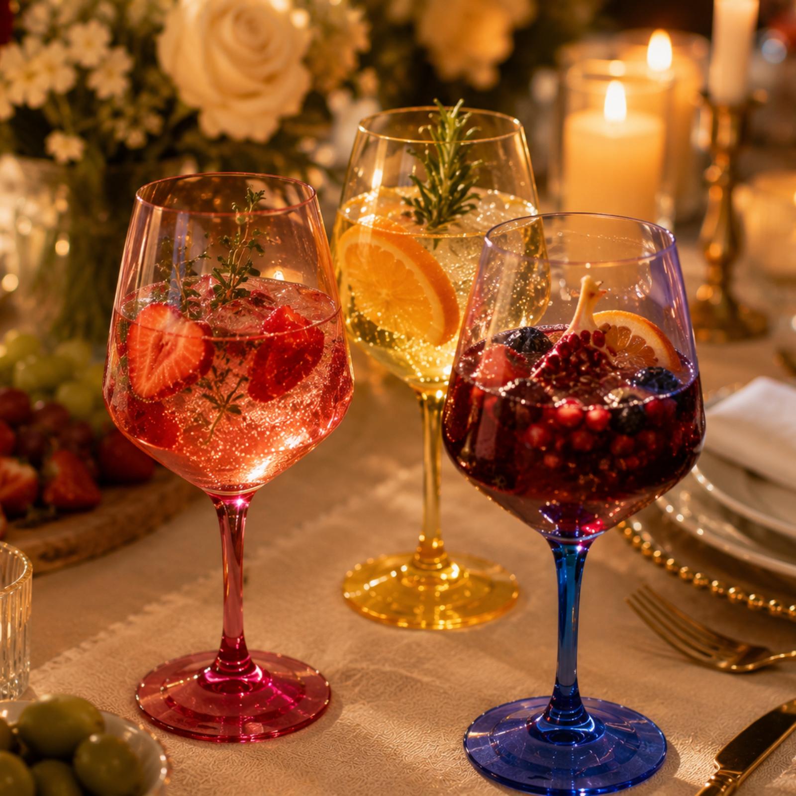 Madrid Acrylic Stemmed Wine Glasses | Set of 12 | 17oz | Shatterproof | Indoor & Outdoor | Khen Site - Niksstuff