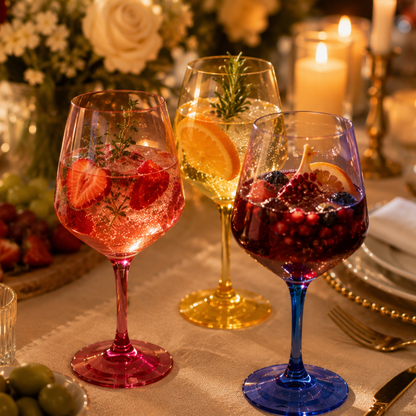 Madrid Acrylic Stemmed Wine Glasses | Set of 12 | 17oz | Shatterproof | Indoor & Outdoor | Khen Site - Niksstuff
