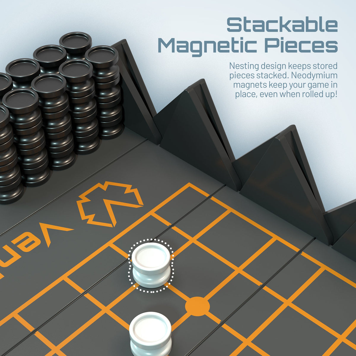 VentureBoard Mini Go Magnetic Roll-Up Strategy Game - 9x9 Board