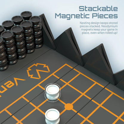 VentureBoard Mini Go Magnetic Roll-Up Strategy Game - 9x9 Board
