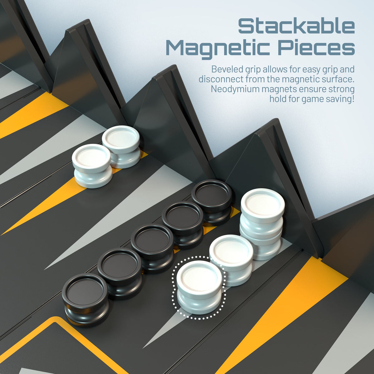 VentureBoard Mini Backgammon Magnetic Roll-Up Travel Set 7.5" x 6"