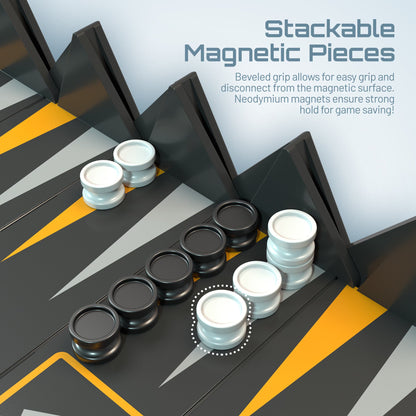 VentureBoard Mini Backgammon Magnetic Roll-Up Travel Set 7.5" x 6"
