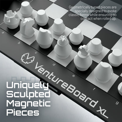 VentureBoard XL Magnetic Roll-Up Chess Set - 10" Portable Board