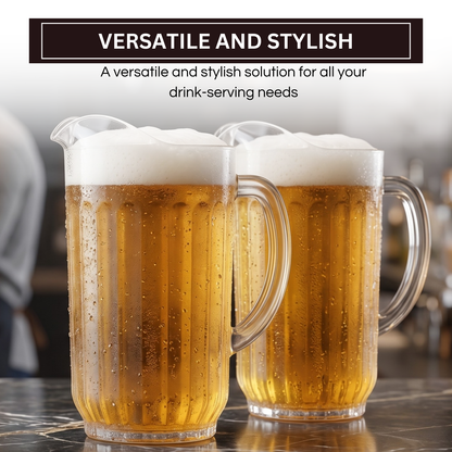 Barcelona Acrylic Beer Pitcher | Set of 2 | 60oz Each | Shatterproof | Indoor & Outdoor | Khen Site - Niksstuff