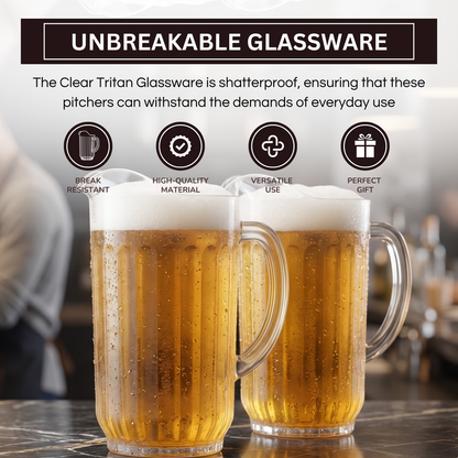Barcelona Acrylic Beer Pitcher | Set of 2 | 60oz Each | Shatterproof | Indoor & Outdoor | Khen Site - Niksstuff