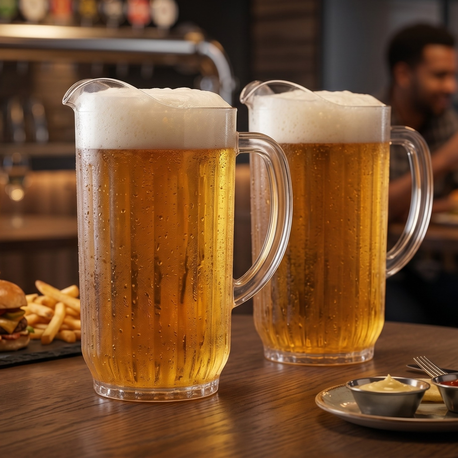 Barcelona Acrylic Beer Pitcher | Set of 2 | 60oz Each | Shatterproof | Indoor & Outdoor | Khen Site - Niksstuff