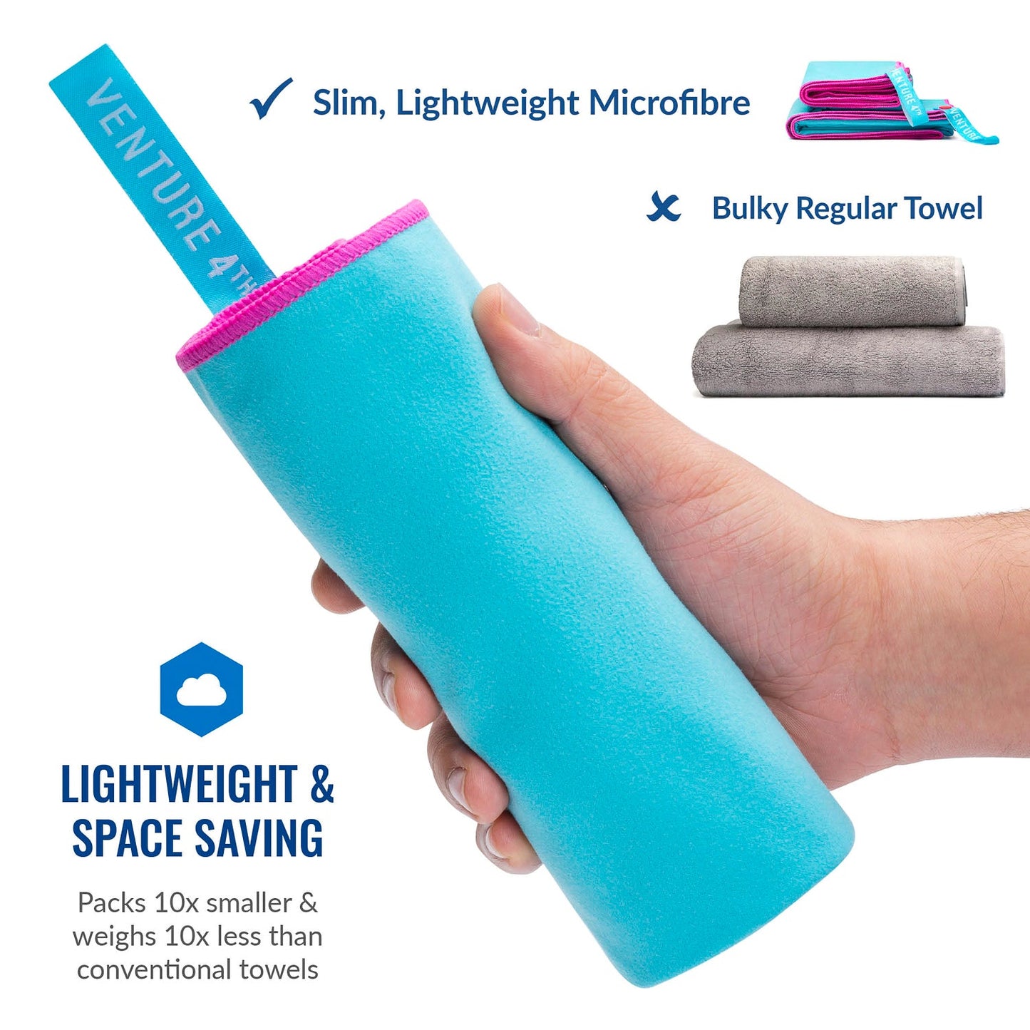 VENTURE 4TH Quick-Dry Microfiber Travel Towel | 3 Sizes | 9 Colors - Niksstuff