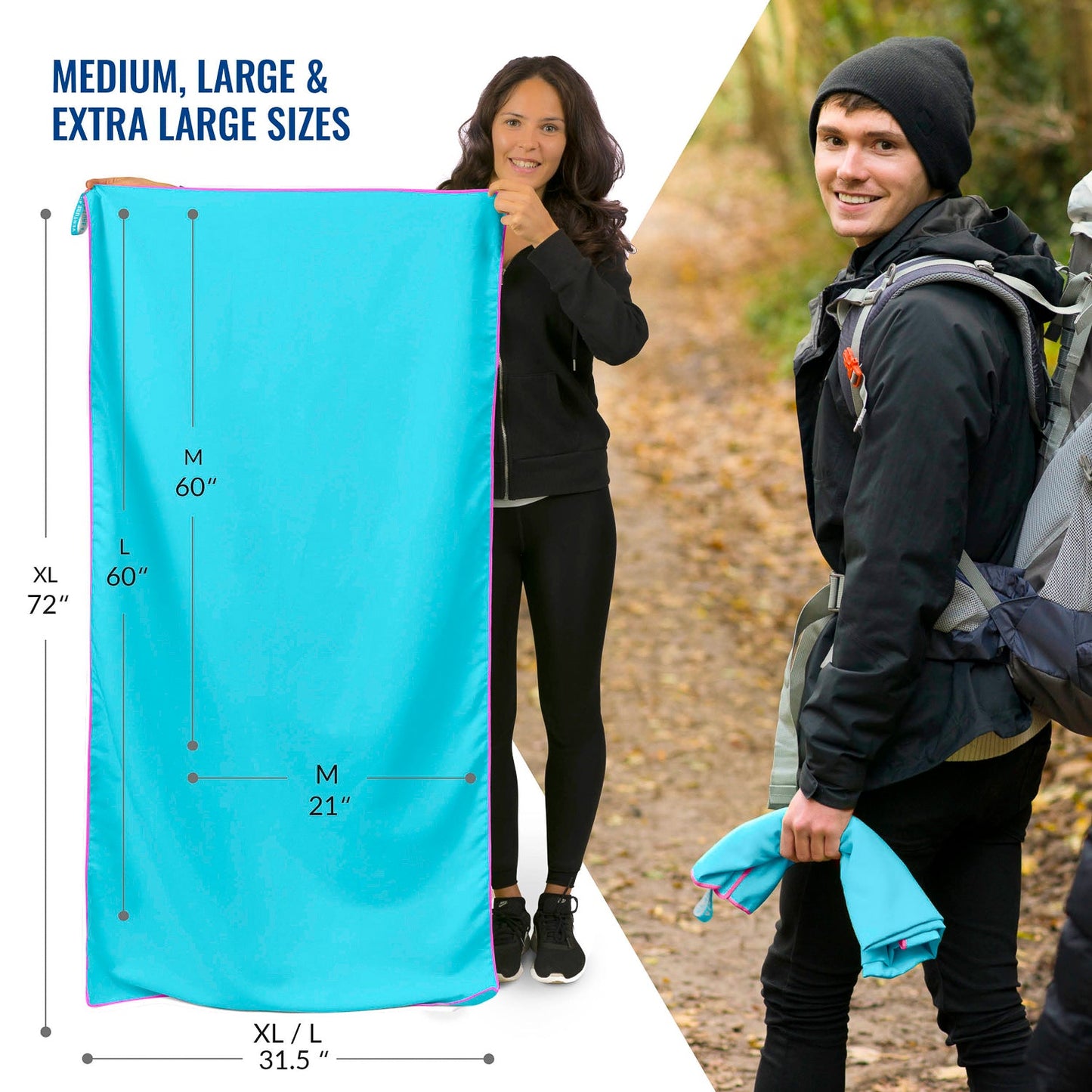 VENTURE 4TH Quick-Dry Microfiber Travel Towel | 3 Sizes | 9 Colors - Niksstuff