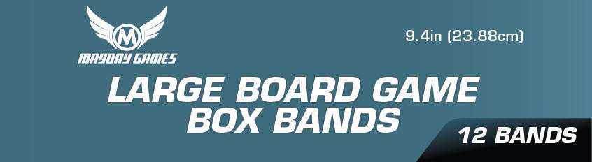 Large board game box bands, 9.4 in, 12 bands, blue package label