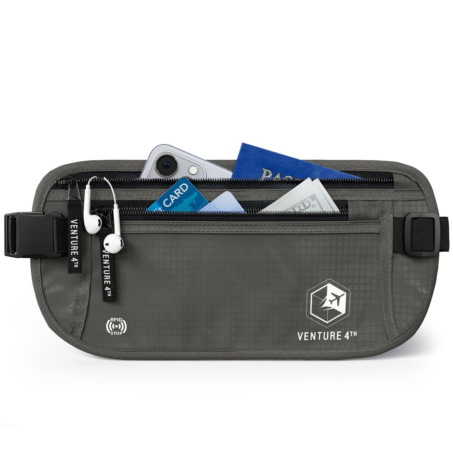 VENTURE 4TH RFID Safe Money Belt | Fits Up to 56" Waist | 12 Colors - Niksstuff