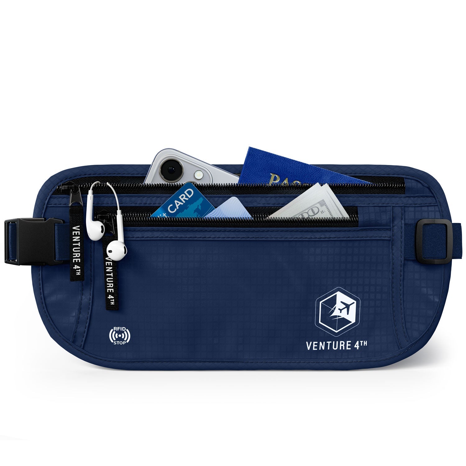 VENTURE 4TH RFID Safe Money Belt | Fits Up to 56" Waist | 12 Colors - Niksstuff