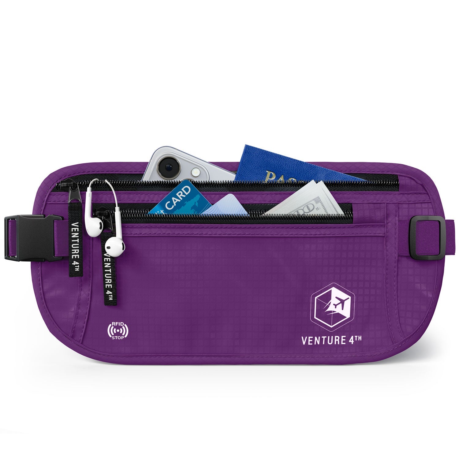 VENTURE 4TH RFID Safe Money Belt | Fits Up to 56" Waist | 12 Colors - Niksstuff