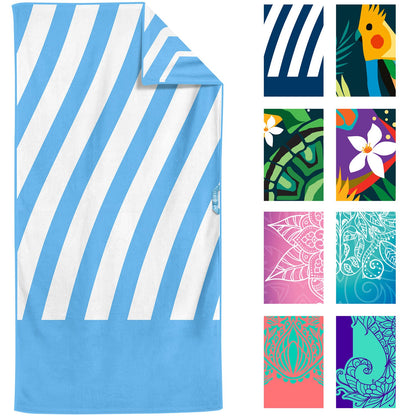 VENTURE 4TH Oversized Microfiber Beach Towel | 78"x35" | Quick-Dry | 31 Designs - Niksstuff